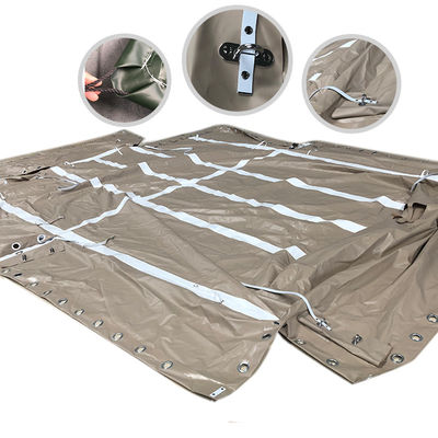 Litong China Factory Khaki Vehicle Cover Wholesale Heavy Duty Tarps Pvc Rivestito Tarpaulin Truck Cover