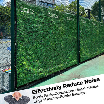 Schermo acustico di privacy fonoassorbente con foglie verdi decorative Litong per campo da tennis all'aperto