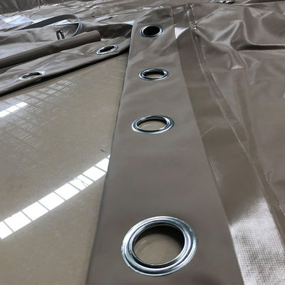 Litong China Factory Khaki Vehicle Cover Wholesale Heavy Duty Tarps Pvc Rivestito Tarpaulin Truck Cover