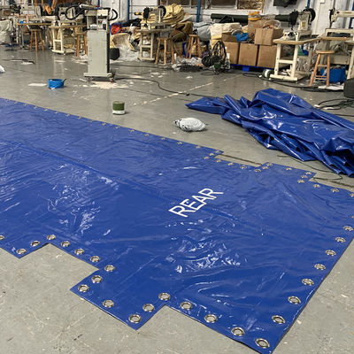 Litong Contenitore a capo aperto Copertura di telai in PVC blu