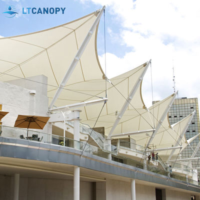 Ingrosso Paesaggio esterno Canopy Tensile Parasole Stoffa Forza Struttura di membrana Struttura di camminata Stoffa Struttura Tensile