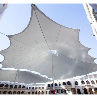 Tessuto per ombrelloni a membrana di alta qualità in PVC bianco per strutture architettoniche a trazione, per tetti